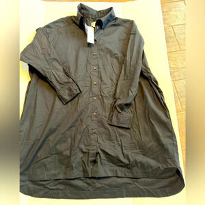 Long Sleeve Black Button up Dress with Pockets - Calvin Klein Plus Size XL.